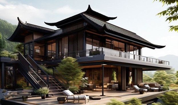 استفاده از سبک معماری آسیایی در طراحی ویلاها