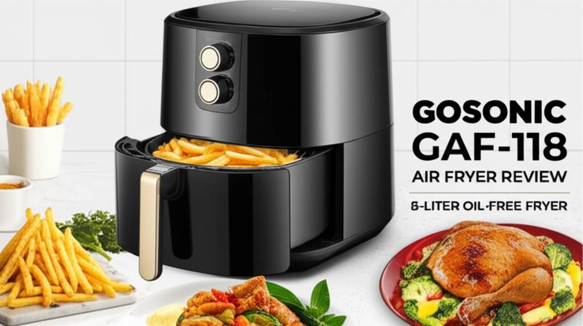 نقد و بررسی سرخ کن گوسونیک GAF-118 | بدون روغن، 8 لیتری