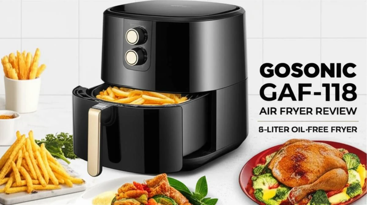 نقد و بررسی سرخ کن گوسونیک GAF-118 | بدون روغن، 8 لیتری