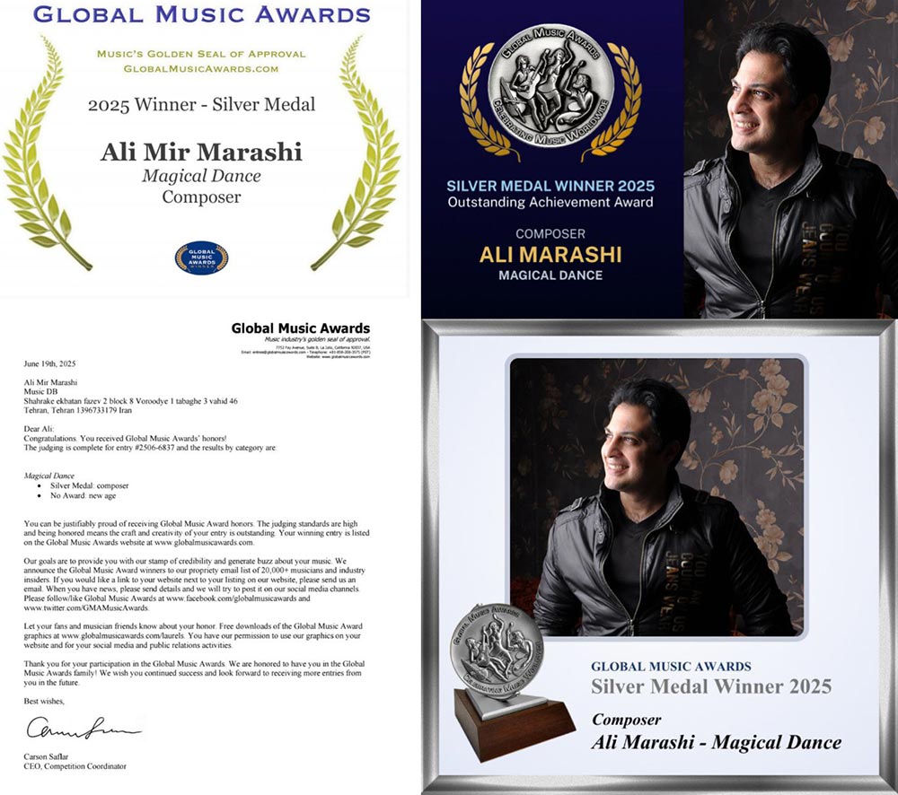 🎶 علی مرعشی؛ افتخار موسیقی ایران در جشنواره جهانی Global Music Awards 🎶 علی مرعشی؛ افتخار موسیقی ایران در جشنواره جهانی Global Music Awards