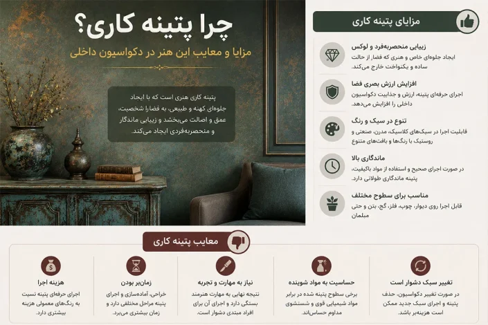 پتینه و پتینه کاری چیست؟ آشنایی با انواع تکنیک‌ها و کاربرد در دکوراسیون داخلی